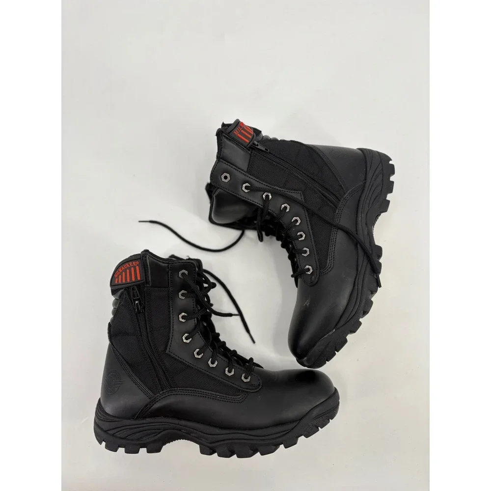 Milwaukee Leather Mens Tactical Side Zip Boots Black MBM9110 Size 9.5